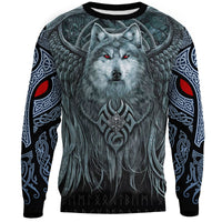 Viking Sweatshirt, Spiral Wolf Spirit RLT12 - Wonder Print Shop