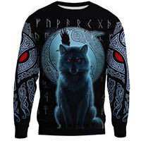 Viking Sweatshirt, Fenrir Viking Wolf and Moon RLT12 - Wonder Print Shop