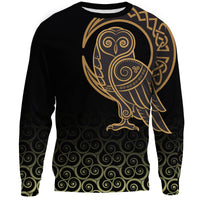 Viking Sweatshirts Owl Celtic On Triskele Background RLT12 - Wonder Print Shop