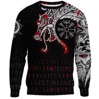 Viking Sweatshirt, Dragon and Vegvisir Blood Tattoo RLT12 - Wonder Print Shop