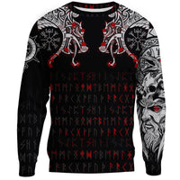 Viking. Sweatshirt - Double Dragon Tattoo and Vegvisir Blood RLT12 - Wonder Print Shop