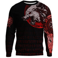 Viking Sweatshirt - Wolf Blood Moon RLT12 - Wonder Print Shop