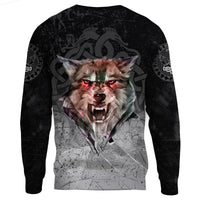 Viking Sweatshirt - Fenrir Norse Wolf RLT12 - Wonder Print Shop