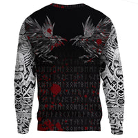 Viking Sweatshirt - Odin Huginn and Muninn Rune Blood RLT12 - Wonder Print Shop