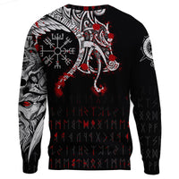 Viking Sweatshirt, Dragon and Vegvisir Blood Tattoo RLT12 - Wonder Print Shop