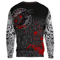 Viking Sweatshirt - Odin Raven Rune Futhark Blood RLT12 - Wonder Print Shop