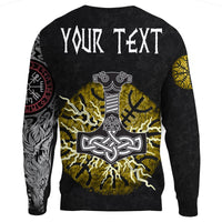 (Custom) Viking Sweatshirts - Fenrir Fight Mjolnir Of Thor On Helm Of Awe RLT12 - Wonder Print Shop