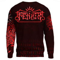 Viking Sweatshirt - Fenrir Wolf Red RLT12 - Wonder Print Shop