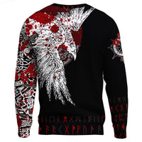 Viking Sweatshirt - Mystical Raven Tattoo Style Blood RLT12 - Wonder Print Shop