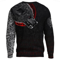 Viking Sweatshirt - Wolf and Blood Moon RLT12 - Wonder Print Shop