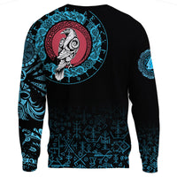Viking Sweatshirt - Raven Celtic Cyan Tattoo RLT12 - Wonder Print Shop