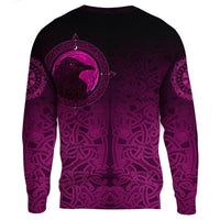 Viking Sweatshirt, Ethnic Odin Raven Pink RLT12 - Wonder Print Shop