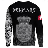 Viking Sweatshirt - Denmark Coat Of Arms RLT12 - Wonder Print Shop