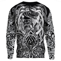 Viking Sweatshirt - Valknut and Dragon Tattoo RLT12 - Wonder Print Shop