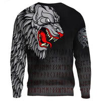 Viking Sweatshirt - Killer Wolf Tattoo RLT12 - Wonder Print Shop