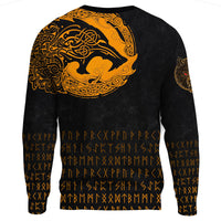 Viking Sweatshirt - Fenrir Wolf Orange RLT12 - Wonder Print Shop