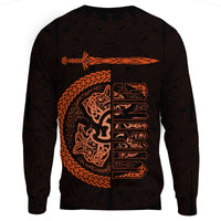 Viking Sweatshirt - Fierce Wolf Totemic Animal RLT12 - Wonder Print Shop