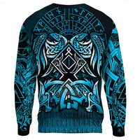 Viking Sweatshirt - Othala and Raven Blue RLT12 - Wonder Print Shop