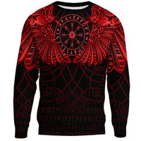 Viking Clothing Viking Odin's Celtic Two Ravens Red Version Sweatshirts RLT12 - Wonder Print Shop
