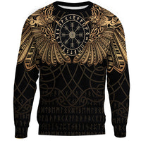 Viking Clothing Viking Odin's Celtic Two Ravens Gold Version Sweatshirts RLT12 - Wonder Print Shop