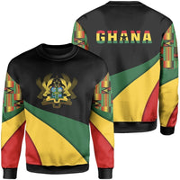 African Sweatshirt - Ghana Flag Kente Sweatshirt - Bend Style - Wonder Print Shop
