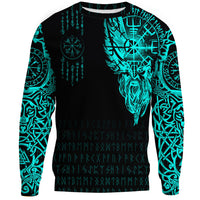 Viking Clothing Viking Compass Vegvisir Tattoo Cyan Version Sweatshirts RLT12 - Wonder Print Shop