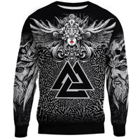 Viking Valkyrie Sweatshirt - Valknut Pattern RLT12 - Wonder Print Shop