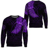Viking Clothing Viking Odins Raven Tattoo Purple Version Sweatshirts RLT12 - Wonder Print Shop