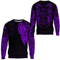 Viking Clothing Viking Compass Vegvisir Tattoo Purple Version Sweatshirts RLT12 - Wonder Print Shop