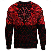 Viking Clothing Viking Odin's Celtic Two Ravens Red Version Sweatshirts RLT12 - Wonder Print Shop