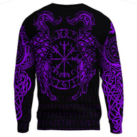 Viking Clothing Viking Compass Vegvisir Tattoo Purple Version Sweatshirts RLT12 - Wonder Print Shop