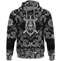 Viking Hoodie Swords Medieval Warrior Ancient Barbarian with Bandana Paisley Style RLT12 - Wonder Print Shop