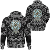 Viking Hoodie Symbols Of The Gods and Decorative Ornaments with Bandana Paisley Style RLT12 - Wonder Print Shop