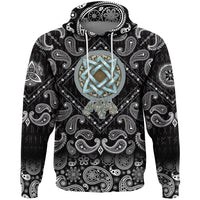 Viking Hoodie Symbols Of The Gods and Decorative Ornaments with Bandana Paisley Style RLT12 - Wonder Print Shop