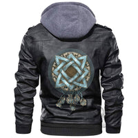 Viking Symbols Of The Gods and Decorative Ornaments Leather Jacket RLT12 - Wonder Print Shop
