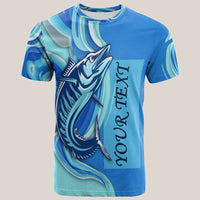 Custom Fathers Day Fishing Quotes T Shirt Ocean Wave Style - Wonder Print Shop