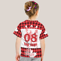 Custom Fathers Day Canada Hockey T Shirt Maple Leaf Tartan - Wonder Print Shop