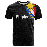 Black Pilipinas T-shirt with crest graphic and bold front word print