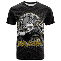 Black T-shirt with large Seal of American Samoa eagle graphic and 'SAMOA' lettering