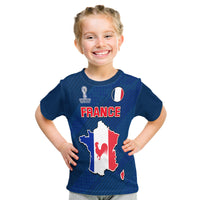 Custom France Football 2022 With Flag Map T Shirt - Wonder Print Shop