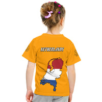 Netherlands Football Flag Style T Shirt - Wonder Print Shop