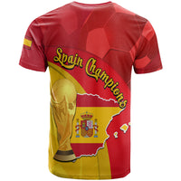 Spain Football Champions T Shirt Spain Coat Of Arms And Trophy - Wonder Print Shop