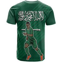 Saudi Arabia Football with Flag Background T Shirt - Wonder Print Shop