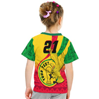 Custom Ghana Football Black Star and Golden Tawny Eagles T Shirt - Wonder Print Shop