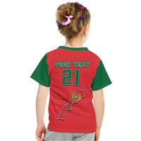 Custom Morocco Football Mixed Flag Map Style T Shirt - Wonder Print Shop