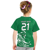 Custom Saudi Arabia Football Falcon Bird And Arabic Text T Shirt - Wonder Print Shop