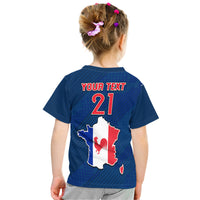 Custom France Football 2022 With Flag Map T Shirt - Wonder Print Shop