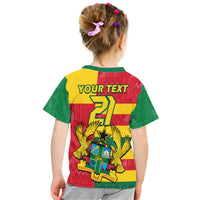 Custom Ghana Football Flag Color Mixed Kente Pattern T Shirt - Wonder Print Shop