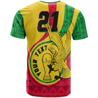 Custom Ghana Football Black Star and Golden Tawny Eagles T Shirt - Wonder Print Shop