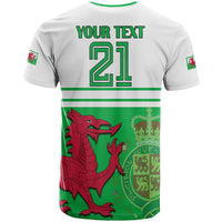 Custom Wales Football Qatar 2022 T Shirt Cymru Coat of Arms - Wonder Print Shop